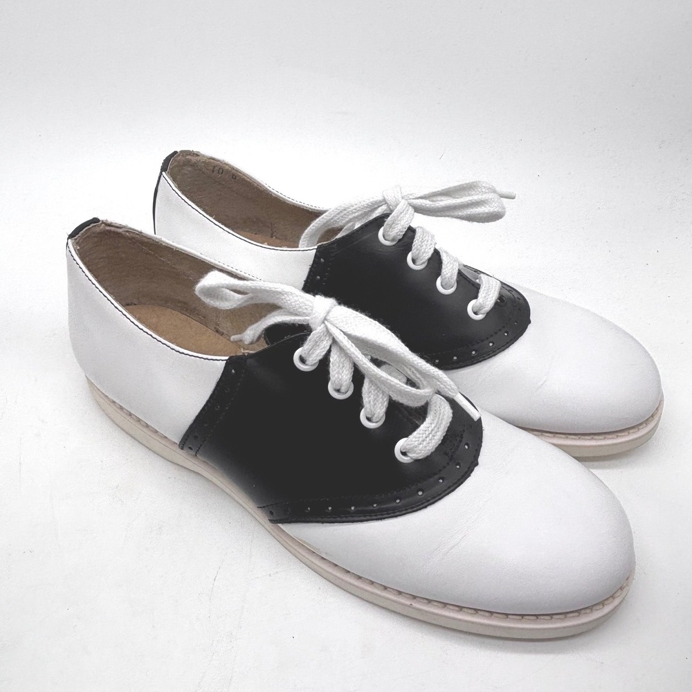 Vintage Willits Saddle Shoes Womens Size 10M White Black Retro Excellent Cond.